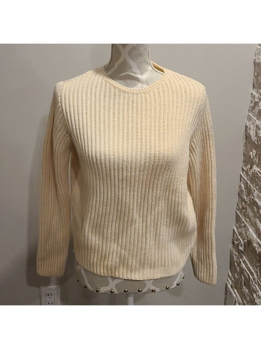 Weekend MaxMara Vintage cream Ribbed Wool Sweater